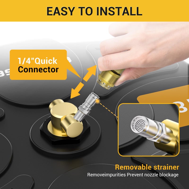 EVEAGE 18 Inch Large Size Pressure Washer Surface Cleaner Attachment with Wheels, 4000 PSI Power Washer Accessory with 1/4" Quick-Connect,2 Extension Wand for Driveways Sidewalks Patios Cleaning - Image 5